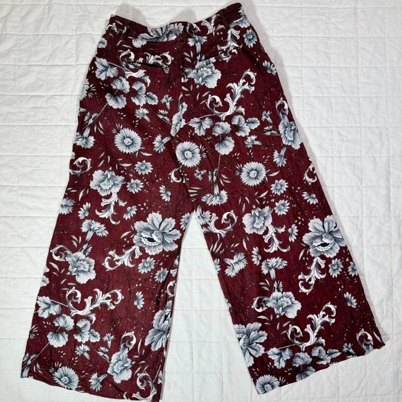By Anthropologie Linen-Blend Floral Wide-Leg Pants – Size 2 (fits XS/S) - Picture 3 of 8